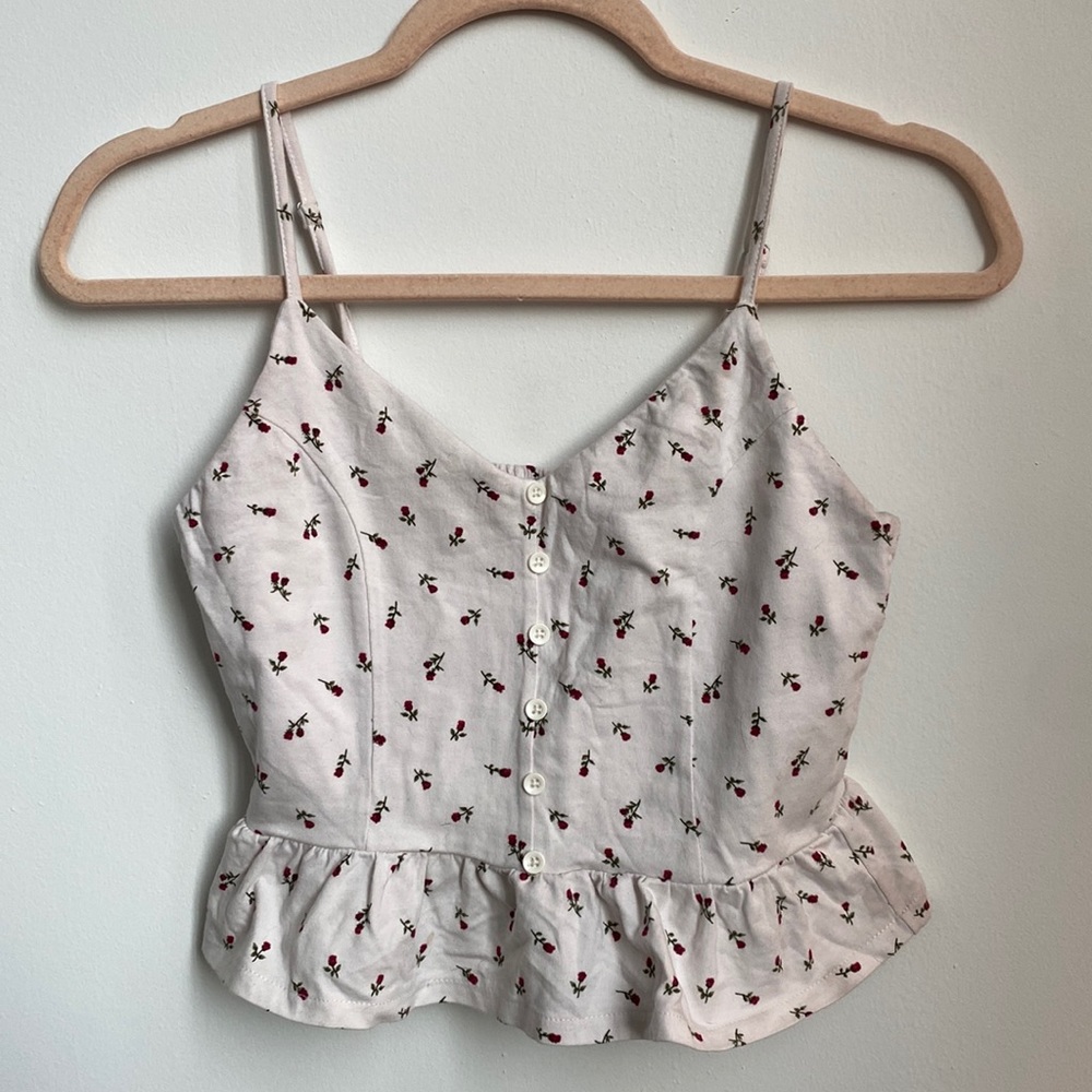 Forever 21 Cropped Peplum Tank Top Size Small